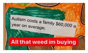 autism costs a familly $60,000 a year.