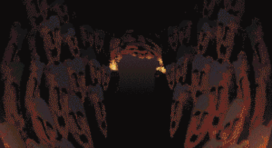dungeon door with torches