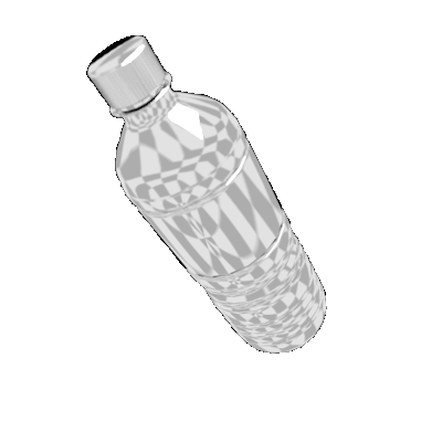 rotating gif of a water bottle 3d render with the png tile background inside