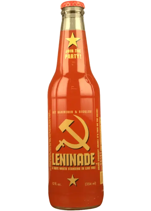 bottle of leninade, a red lemonade drink