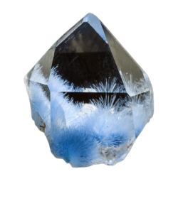 clear quartz with dumortierite inclusions
