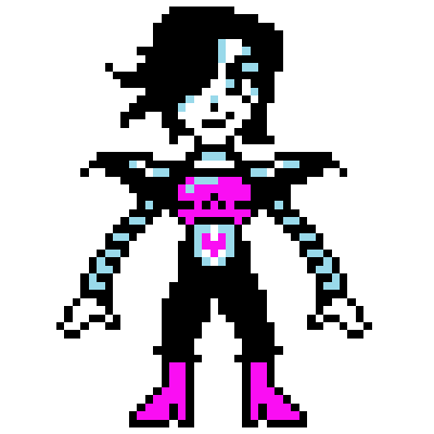overworld sprite of mettaton ex looking at the viewer