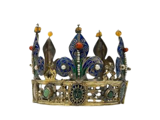 a gold, detailed, very baroque crown